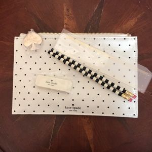 Kate Spade polka dot pencil bag
